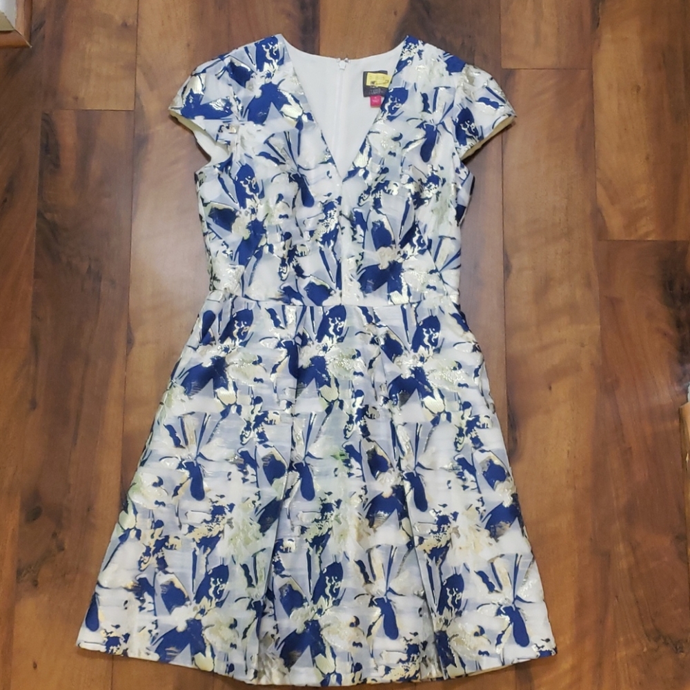 Vince Camuto Fit and Flare Jacquard Cocktail Dress